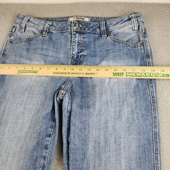 ROCK & ROLL Cowgirl Jeans Womens 32 Curvy Trouser Mid Flared Leg Bell Western - Picture 5 of 14